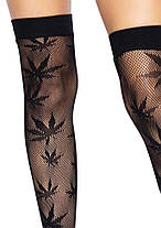 Панчохи з малюнком Leg Avenue 420 Net thigh highs Black, фото 5