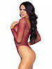 Сітчасте боді зі стразами Leg Avenue Crystalized fishnet bodysuit Burgundy One Size, фото 7