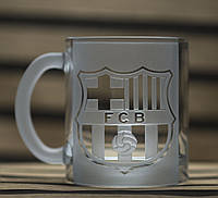 Футбольная подарочная чашка 320 мл с гравировкой логотипа Барселона FC Barcelona