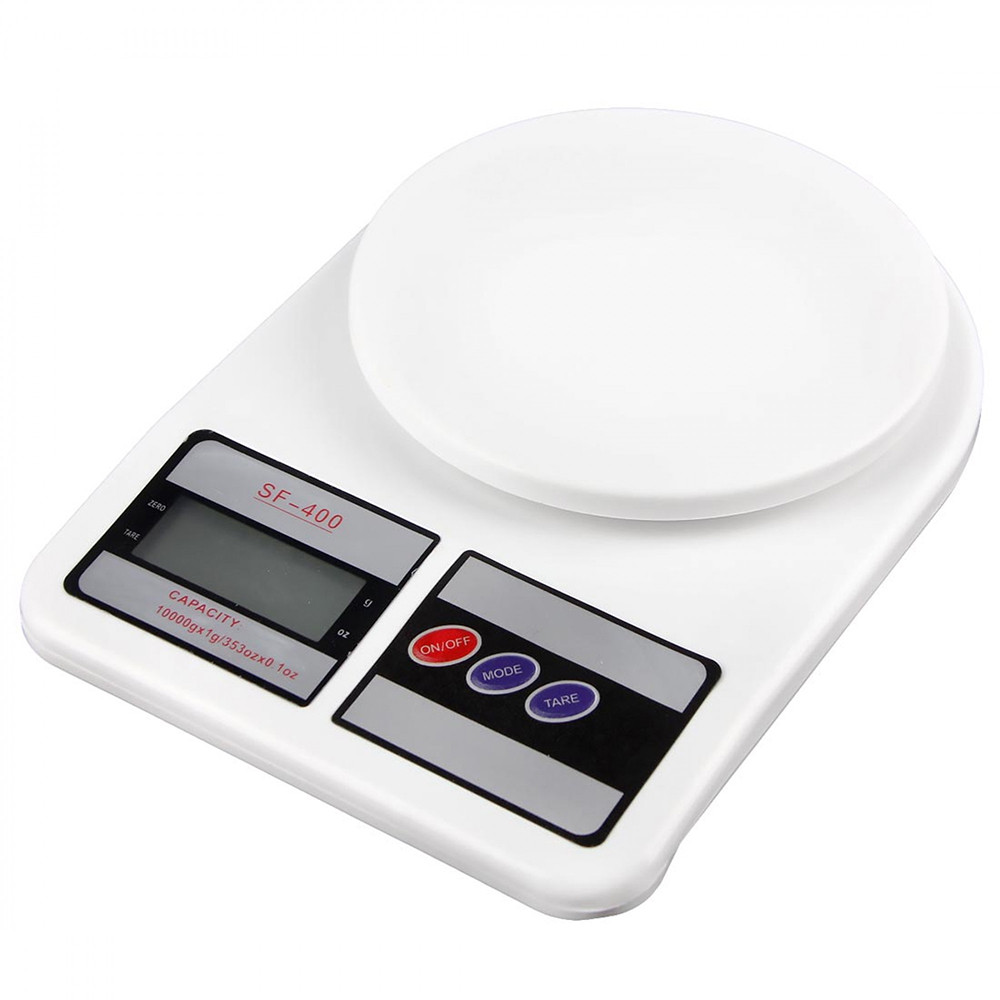 Весы кухонные электронные Domotec SF-400 с LCD дисплеем Белые до 10 кг - фото 1 - id-p2060814375
