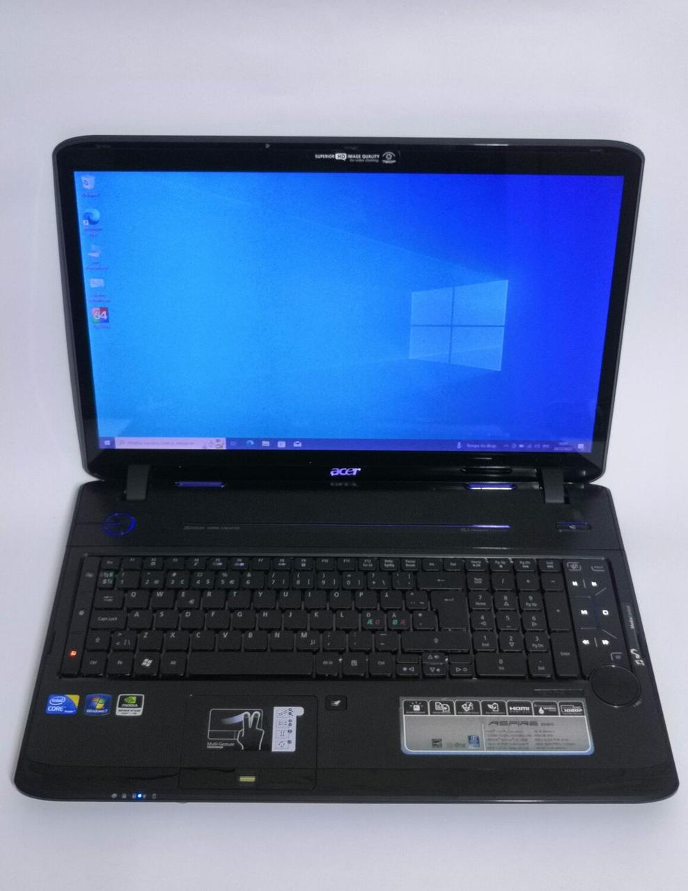 Б/в Ноутбук Acer Aspire 8940G 17.3" 1920x1080| i7-720QM| 8GB RAM| 128GB SSD+500GB HDD| GT 240M 1GB