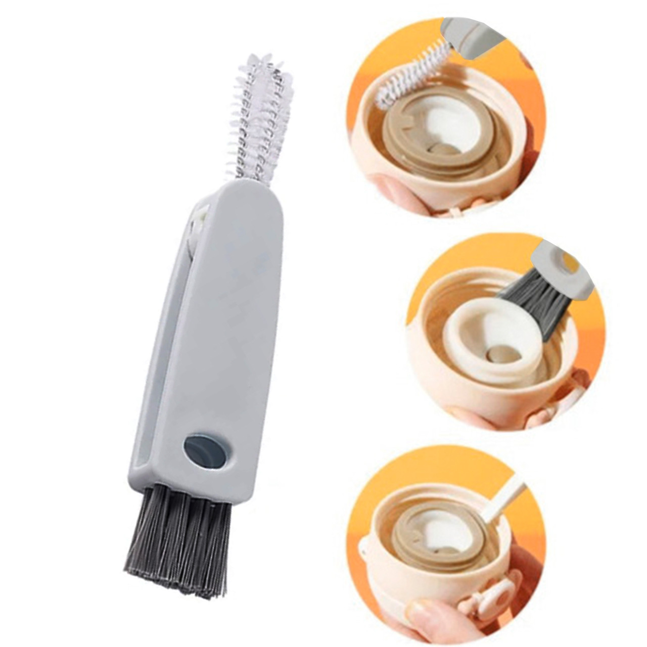 Щіточка 3в1 для чищення термосів, чашок, пляшечок