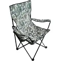 Стул туристический складной камуфляж рыбацкий раскладной стульчик кресло походное пикника подстаканник n