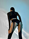 Комплект жіночий (панчохи, трусики, топ, рашгард) - чорний, фото 4