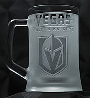 Пивной подарочный бокал 670 мл с гравировкой лого хоккейного клуба НХЛ Вегас