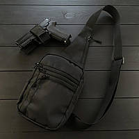 Качественная тактическая сумка с кобурой, мужская сумка черная из кордури мессенджер, Тактический мессенджер