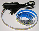 Комплект 1м LED стрічки USB 5V 2835(120LED/м) IP20 з вимикачем, фото 4