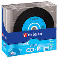 Диск CD Verbatim CD-R 700Mb 52x Slim case Vinyl AZO (43426) p