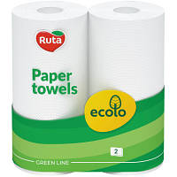 Бумажные полотенца Ruta Ecolo Белые 2 слоя 2 рулона (4820023747210) c