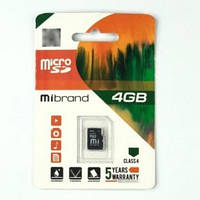 Карта памяти Mibrand microSDHC Class 4, 4GB g