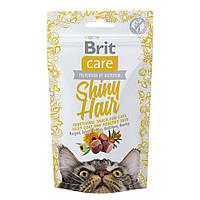 Ласощі для котів Brit Care Functional Snack Shiny Hair 50 г (для шкіри та шерсті) i