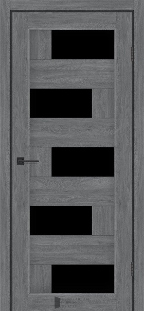 Двері міжкімнатні КФД/ KFD PALMIRA Бук графіт (з чорним склом), фото 1