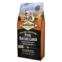 Сухий корм для дорослих собак дрібних порід Carnilove Fresh Ostrich & Lamb 6 кг (ягня та страус) i