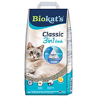 Наполнитель туалета для кошек Biokat's Classic Fresh 3in1 Cotton Blossom 10 л (бентонитовый) i