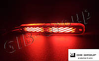 Габаритный фонарь для грузовика хромированный с логотипом красного цвета
