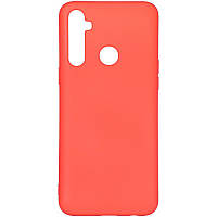 Чехол для Realme 6i (SOFT Silicone Case) красный цвет с микрофиброй