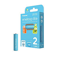 Аккумулятор Panasonic Eneloop Lite AAA 550 mAh 2шт, Блакитний, AAA