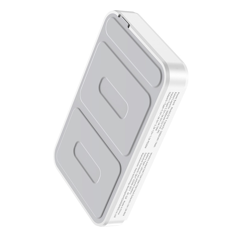 Power Bank HOCO Transparent discovery edition magnetic fast charge power bank Q10 5000mah |Type-C, 3A/20W, QC/PD| white