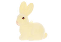 Фигурка декоративная Кролик с флоковым напылением 7*9.5см, цвет - пастельный желтый 113-121 - 12 шт УПАКОВКА