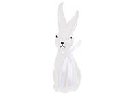 Фигурка декоративная Кролик с бантом, с флоковым напылением 7*23.5см, цвет - белый 113-183 - 16 шт УПАКОВКА