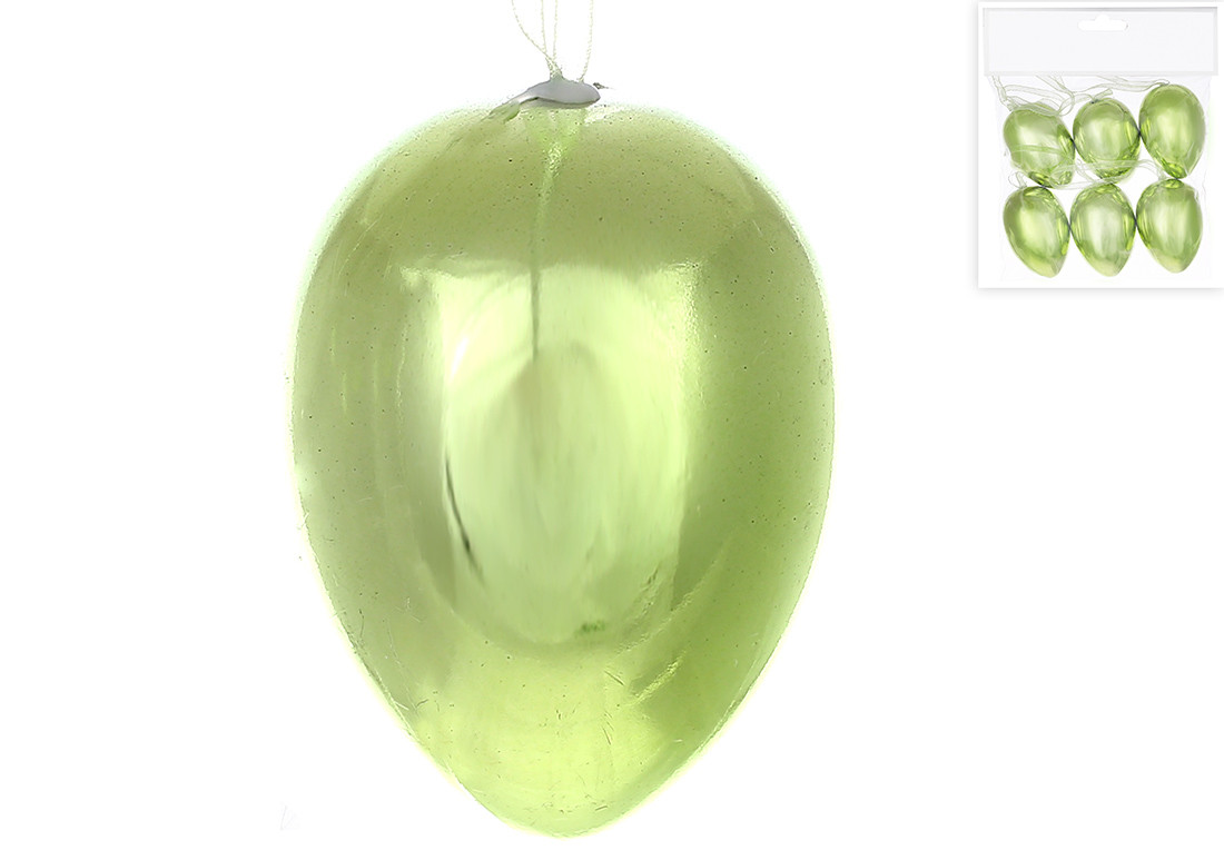 Набір (6шт) декоративних яєць 5см, колір - зелений ТОВАР ВІД ВИРОБНИКА
