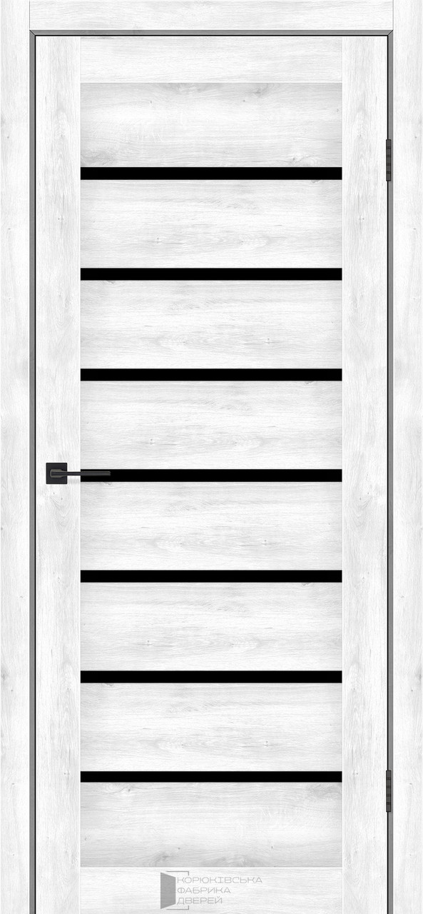 Двері міжкімнатні КФД/ KFD Lira  Дуб сірий з чорним склом, фото 1