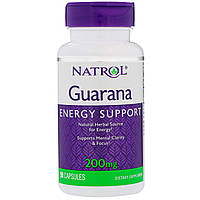 Витамины для мозга Natrol, Гуарана, Guarana, 200 мг, 90 капсул (6095)