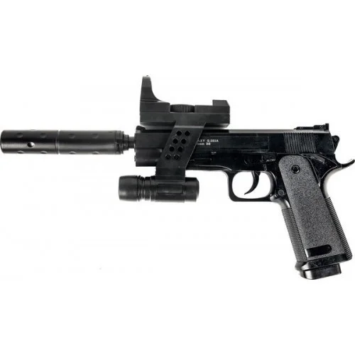 УЦЕНКА Страйкбольный пистолет Beretta 92 с глушителем и лазарным прицелом Galaxy , Лучшая цена - фото 1 - id-p2060992132