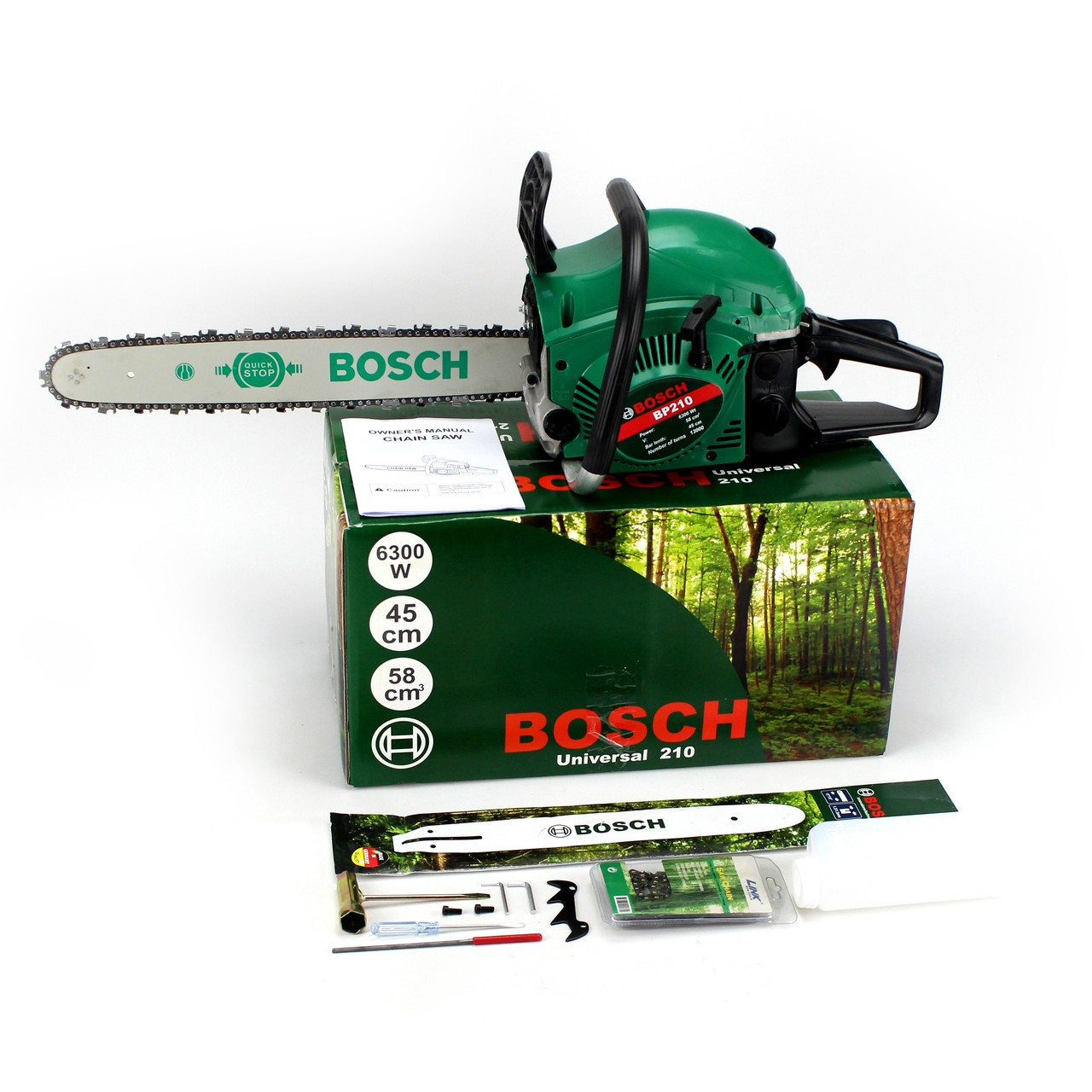 Професійна бензопила BOSCH BP 210 (шина 45 см, 6.3 кВт) Пила Бош BP 210