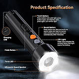 Ультразвуковий пристрій Bubbacare портативний ультразвуковий прилад для собак 2-в-1 з ліхтариком антилай, фото 2