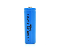 Литий-железо-фосфатный аккумулятор 14430 Lifepo4 Vipow IFR14430 TipTop, 400mAh, 3.2V, Blue Q50/500