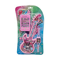 Детская игрушка Гитара Bambi 8120-2 с наручными часами и телефоном Розовый , Лучшая цена