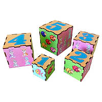 Деревянные кубики-пирамидка Животные Ubumblebees ПСД013 PSD013 5 , Лучшая цена