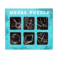 Набор головоломок металлических Metal Puzzle 2116 6 штук в наборе Синий , Лучшая цена