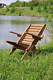 Крісло садове з підлокітником, виготовлене з натурального дуба - терасні та садові мебліі - оригінальне дубове крісло, фото 3