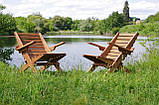 Крісло садове з підлокітником, виготовлене з натурального дуба - терасні та садові мебліі - оригінальне дубове крісло, фото 6