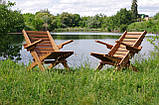 Крісло садове з підлокітником, виготовлене з натурального дуба - терасні та садові мебліі - оригінальне дубове крісло, фото 8