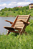Крісло садове з підлокітником, виготовлене з натурального дуба - терасні та садові мебліі - оригінальне дубове крісло, фото 10