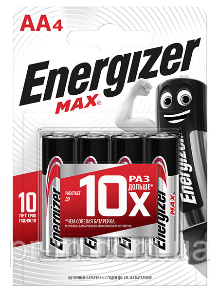 Батарейка Energizer MAX AA 4шт на блістері