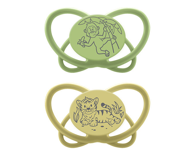 Пустушка кругла "Мій метелик " "Зелена Серія" (Зелений) (силікон) (від 0 до 6 місяців),(2 шт)/ NIP, фото 1