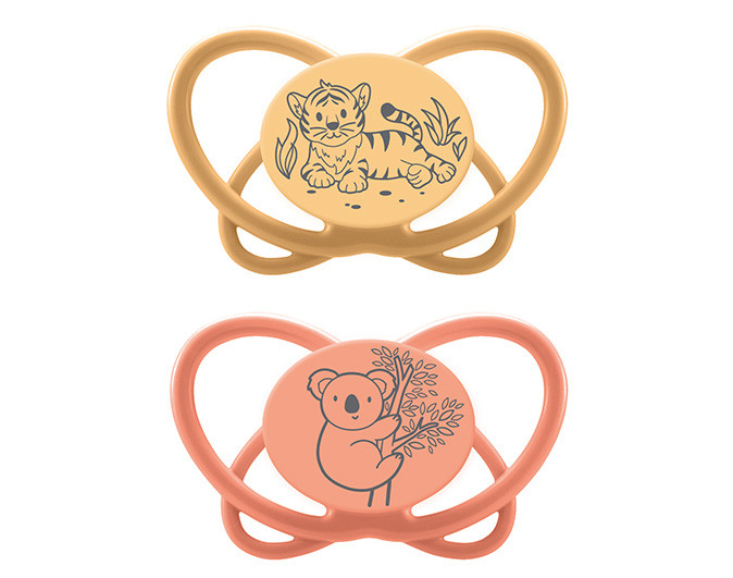 Пустушка кругла "Мій метелик "  "Зелена Серія" (Оранжевий) (силікон) (від 16 до 32 місяців)(2 шт), фото 1