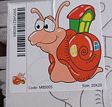 Картини по контурах Дитячі розмальовки на полотні 20х20 Будинок равлика Картини розмальовки Brushme MBS005, фото 4