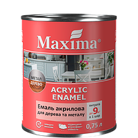 Эмаль акриловая для дерева и металла Maxima 0.75 л. Сапфир шелковисто-матовый