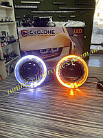 BiLed Светодиодные LED линзы 3.0 дюйма CYCLONE 45 Watt 5000K би-лед 45W с масками GTI Style с поворотами