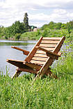 Крісло садове з підлокітником, виготовлене з натурального дуба - терасні та садові мебліі - оригінальне дубове крісло, фото 9