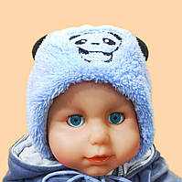 Плюшевая детская шапочка осень зима размер 42 Панда