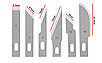Канцелярський скальпель із 6 змінними лезами, фото 4