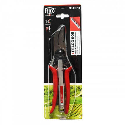 Акційний набір Садовий секатор FELCO 11 обвідний класичний + Точилка FELCO 905 (Фелко 11+905), фото 3