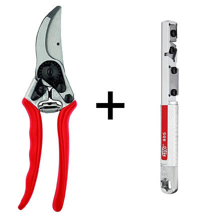 Акційний набір Садовий секатор FELCO 11 обвідний класичний + Точилка FELCO 905 (Фелко 11+905), фото 1