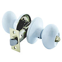 Ручка з клямкою та фіксатором (без ключа) Gelaris 36-08, Біла / Ручка кноб / Ручки для дверей / Дверна ручка